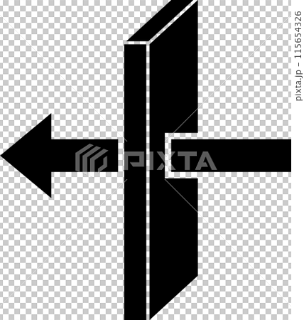 Diagram of an arrow going through a board 115654326
