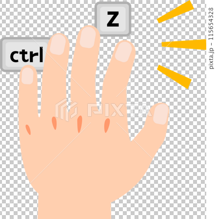 Hand pressing ctrl and Z on keyboard, undo 115654328