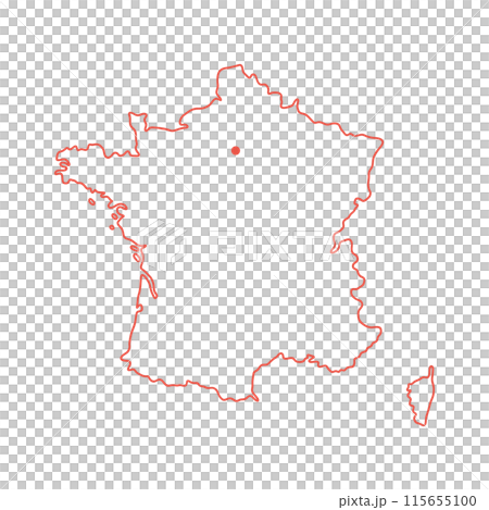 A simple map of France - A stylish and cute map with the capital Paris marked in red A simple map of France - A stylish and cute map with the capital Paris marked in red 115655100