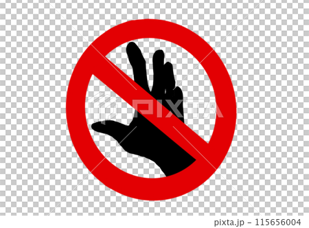 禁止手標記紅色圖標 禁止手標記紅色圖標 115656004