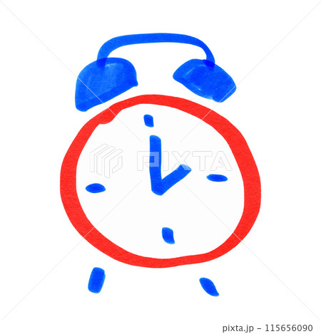 Child drawing of alarm clock 115656090