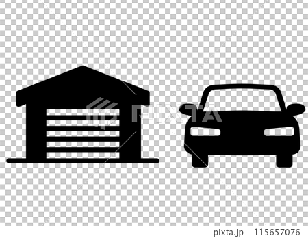 Garage car icon Garage car icon 115657076