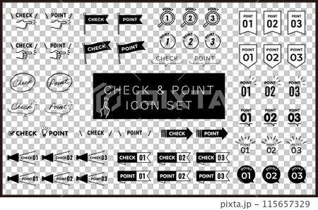 Check & Point Vector Icon Set 115657329