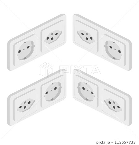 isometric power outlet electric socket type j f swiss european vector flat illustration isometric power outlet electric socket type j f swiss european vector flat illustration 115657735