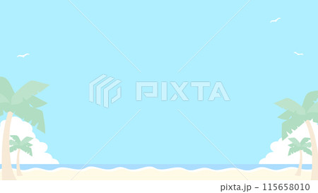 南国の海とヤシの木のある背景 115658010