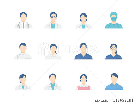 医療チームのアイコンセット 115658191