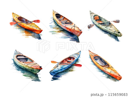 Kayak, Transportation Illustration. Watercolor Style. AI Generated 115659083