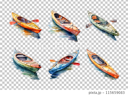 Kayak, Transportation Illustration. Watercolor Style. AI Generated 115659083
