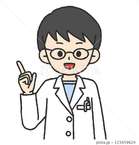 男性の薬剤師が指差しをしている 115659824
