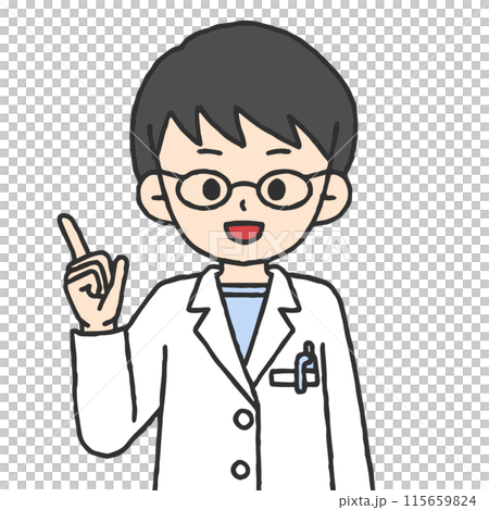 男性の薬剤師が指差しをしている 115659824