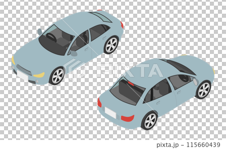 アイソメトリックイラスト:セダンカー アイソメトリックイラスト:セダンカー 115660439