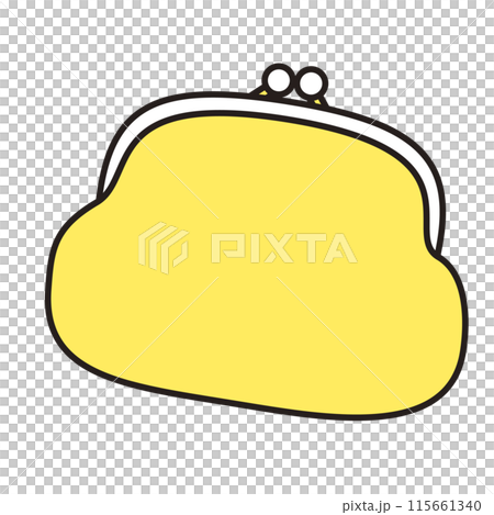 がま口財布のシンプルな線画イラスト 115661340