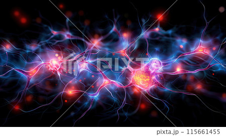 Illustration abnormal neural synaptic connection causing seizure Illustration abnormal neural synaptic connection causing seizure 115661455