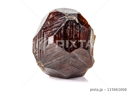 Macro stone Grossular mineral on white background 115661608