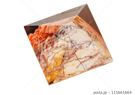Macro stone Jasper mineral on white background 115661664