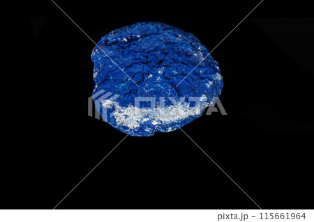 Macro mineral stone Azurite in siltstone against black background Macro mineral stone Azurite in siltstone against black background 115661964