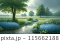 雨の日の自然豊かな公園 115662188