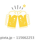 ジョッキビールで乾杯　イラスト	 115662253