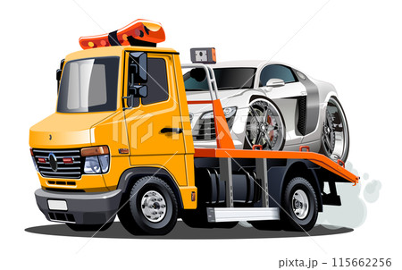 Cartoon tow truck isolated on white background 115662256