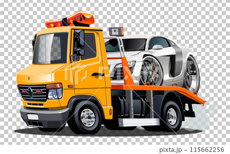 Cartoon tow truck isolated on white background 115662256