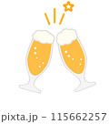 ビールで乾杯　イラスト　おしゃれ	 115662257