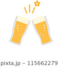 ビールで乾杯　イラスト　グラス	 115662279