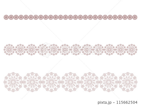 赤い花レースラインセット 115662504