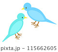 つがいの青い小鳥のイラスト　2匹 115662605
