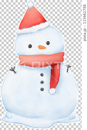 Snowman Watercolor Isolated Snowman Watercolor Isolated 115662788