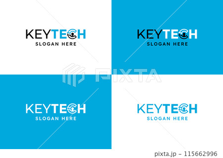 Vector set of security key technology horizontal logo design templates Vector set of security key technology horizontal logo design templates 115662996