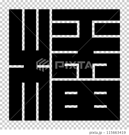 家紋です。角字という種類です。播の形です。 115663419