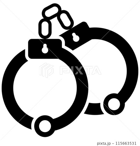手錠のアイコン 黒 115663531