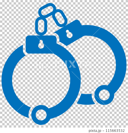 Handcuffs icon blue 115663532