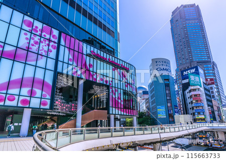 日本の東京都市景観 5月。渋谷サクラステージやセルリアンタワー東急ホテルなどを望む＝3日 115663733