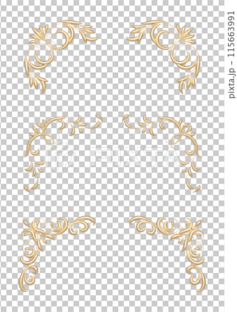 3D decorative design gold frame material-4 3D decorative design gold frame material-4 115663991