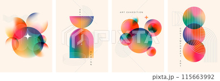 Abstract Geometric Linear background design collection. Bauhaus modern design, printable posters Abstract Geometric Linear background design collection. Bauhaus modern design, printable posters 115663992