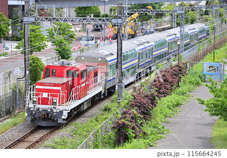 東海道本線　貨物支線　桜木町－東高島　JR貨物　DD200-22＋サロE235-1000 115664245