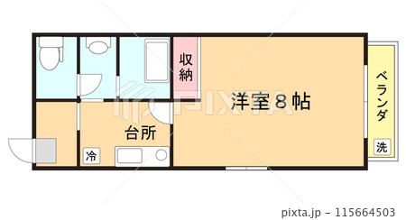 マンションやアパートなど住宅の間取り図イメージ素材 115664503
