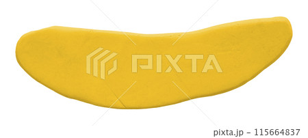 Plasticine is a yellow brush isolated on a white background. 115664837