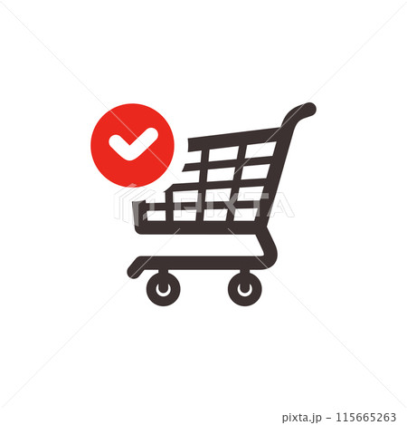 Shopping cart icon, made in color style 115665263