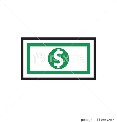 Banknote icon with dollar symbol 115665267