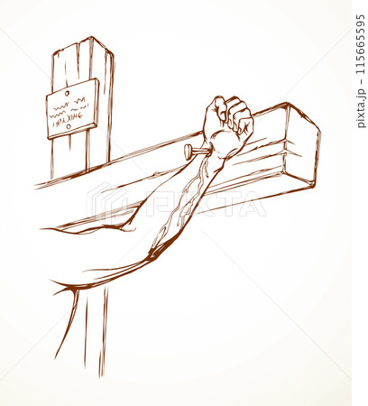 Vector drawing. Jesus on the cross 115665595