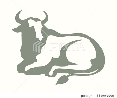 Vector drawing. Cute big cow 115665596