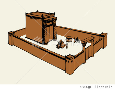 Vector drawing. Temple of Solomon Vector drawing. Temple of Solomon 115665617