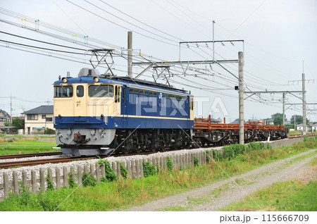 高崎線　行田ー熊谷　JR東日本　EF65-1103（田端）＋チキ 115666709