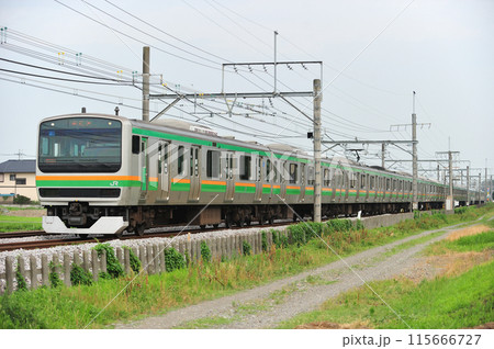 高崎線　行田ー熊谷　JR東日本　E231系1000番台　U66編成（高崎） 115666727