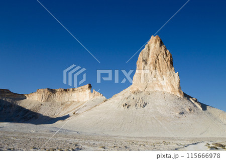 Stunning rock pinnacles in Bozzhira valley view, Kazakhstan Stunning rock pinnacles in Bozzhira valley view, Kazakhstan 115666978