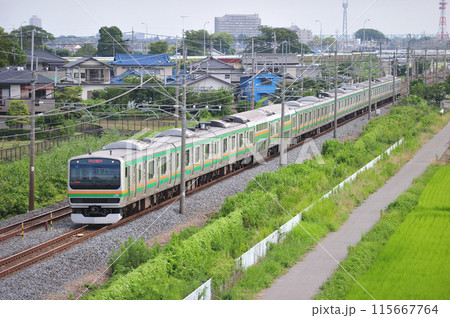 東北本線　栗橋ー東鷲宮　JR東日本　E231系1000番台　U518編成（小山） 115667764