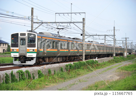 高崎線 行田ー熊谷 JR東日本 211系 C4編成(高崎) 高崎線 行田ー熊谷 JR東日本 211系 C4編成(高崎) 115667765
