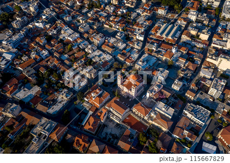 Aerial view of urban landscape at dusk. Limassol, Cyprus Aerial view of urban landscape at dusk. Limassol, Cyprus 115667829
